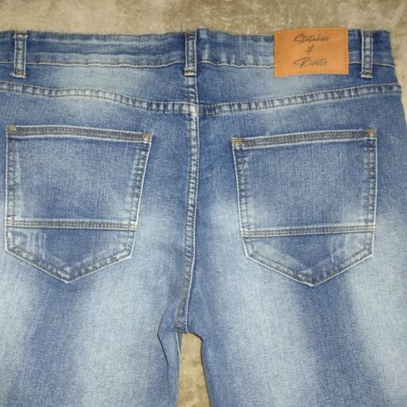 Stitches and Rivets Jeans Stitches And Rivets Mens Stylish Prefaded